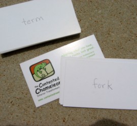 business card review words