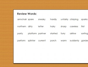 review words