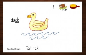 Spelling rules sheet for the tail -ck rule.