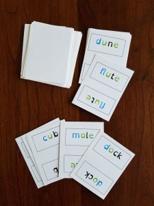 Use this card deck for extra silent-e and short vowel practice.